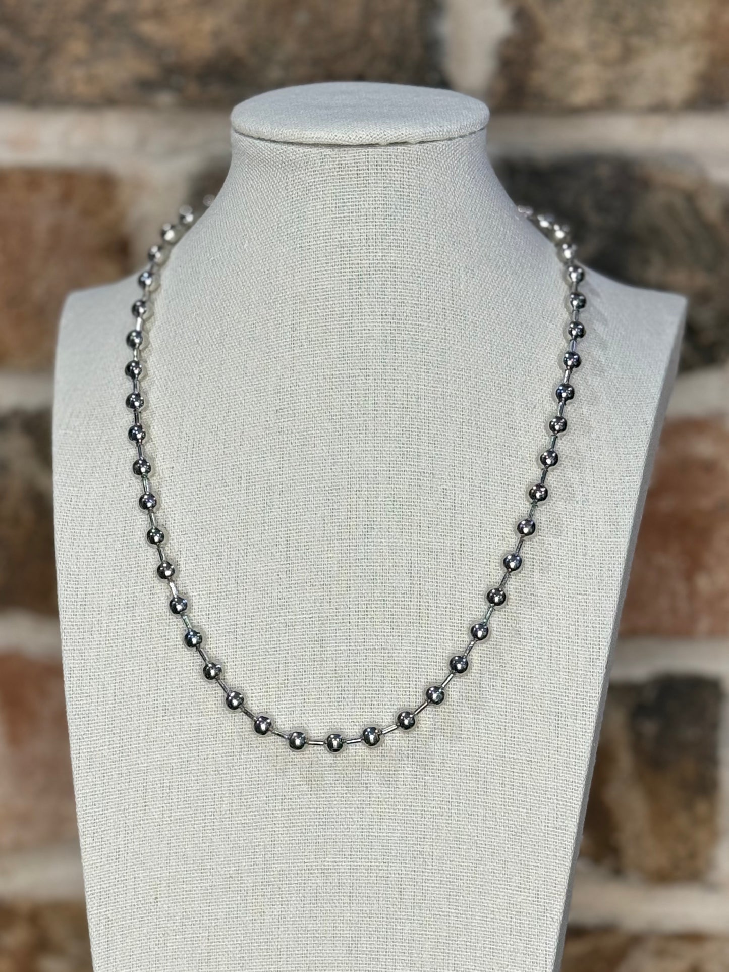 Silver Bead Necklace