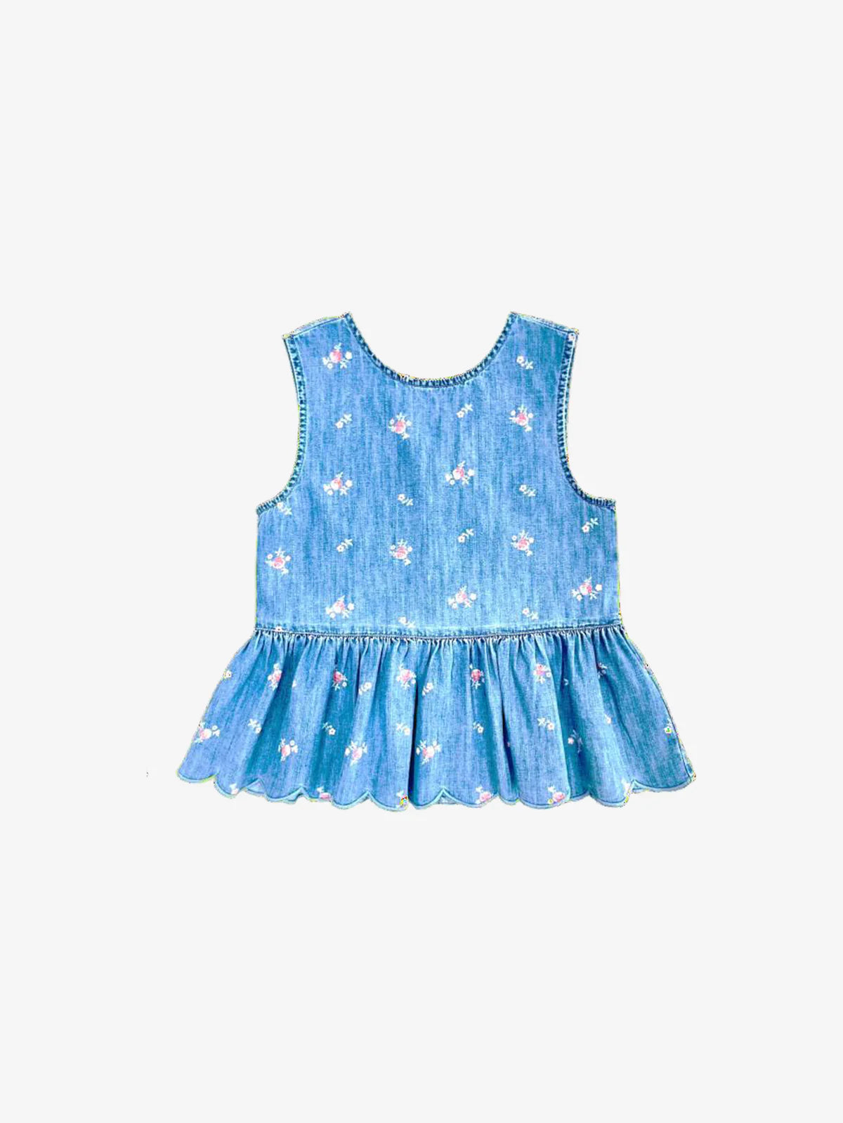 Spring Flowers Peplum Top | Denim