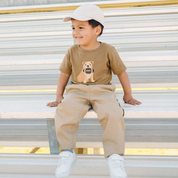 Bulldog Football Patch T-Shirt | Sand