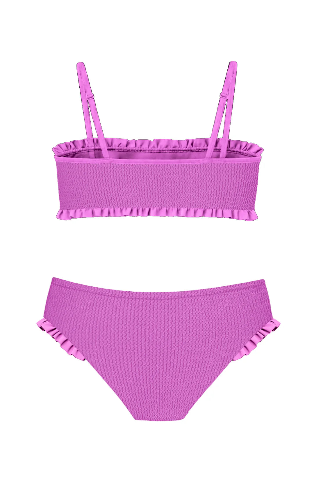 Ruffle Bandeau Two Piece Swimsuit | Purple