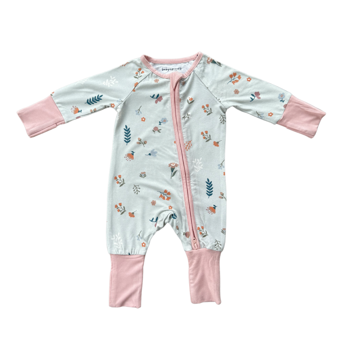 Long Sleeve Zip Romper | Botanical
