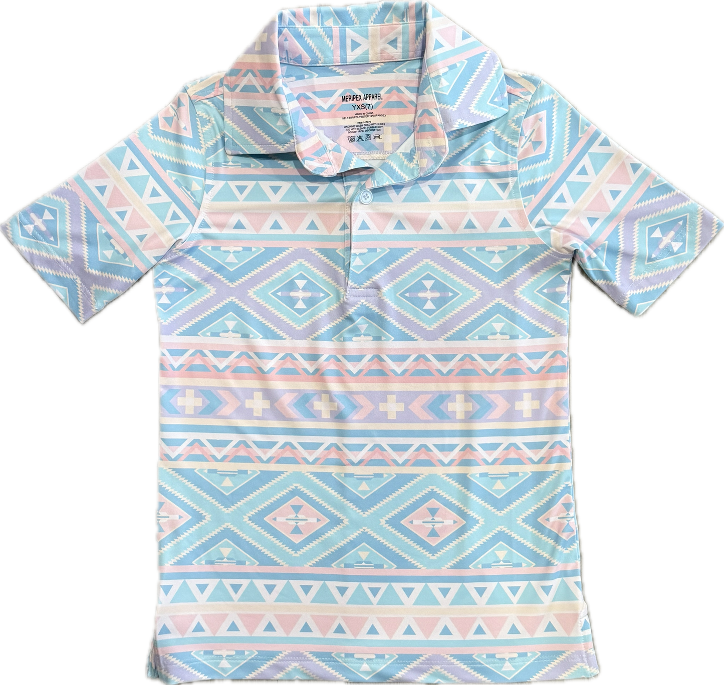 Pastel Aztec Boy Polo | 6-16