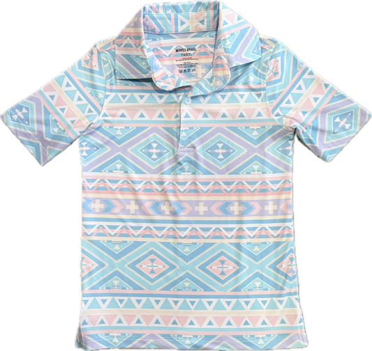 Pastel Aztec Boy Polo | 6-16