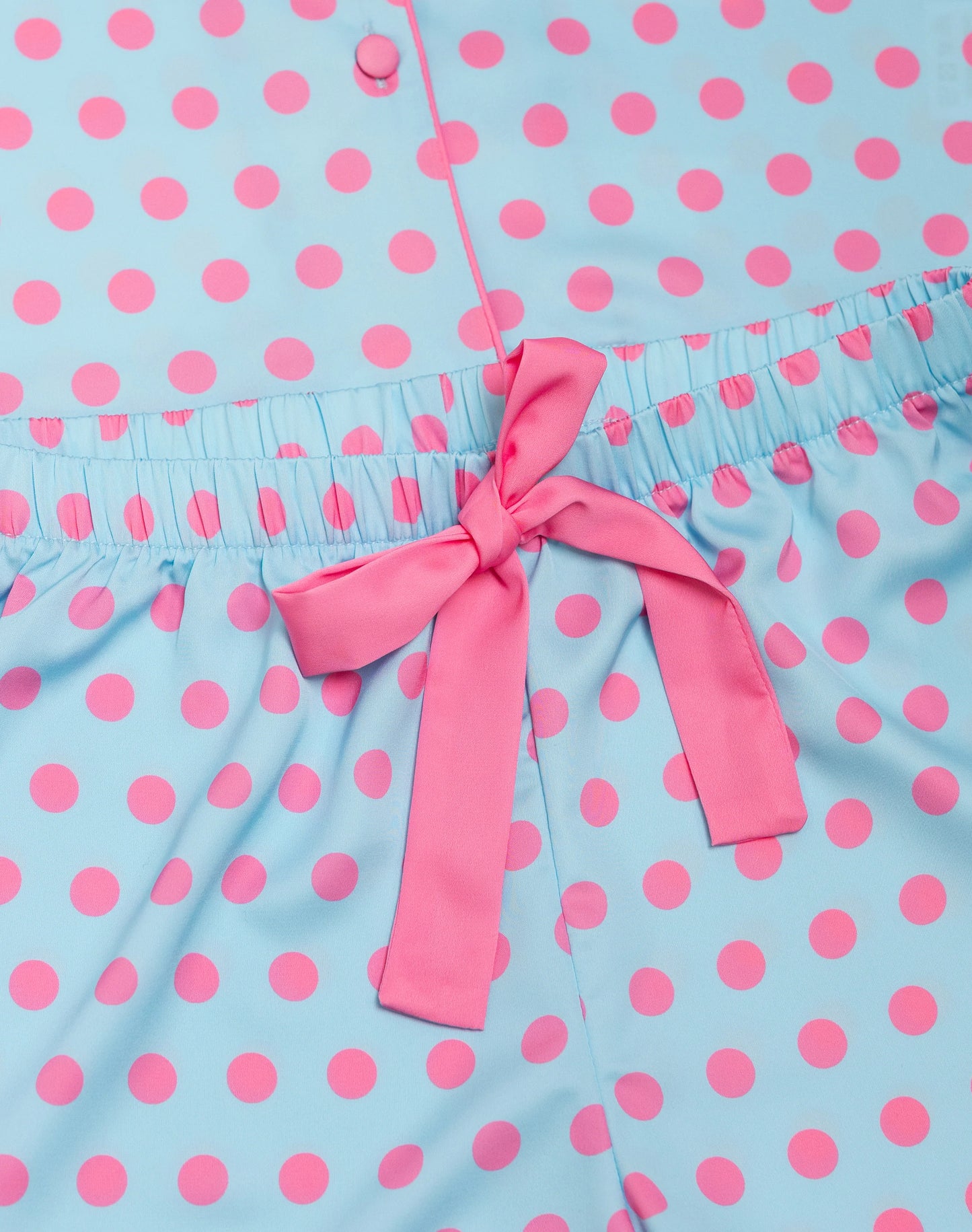 Silky Polka Dot Pop Short Sleeve Shorts Set