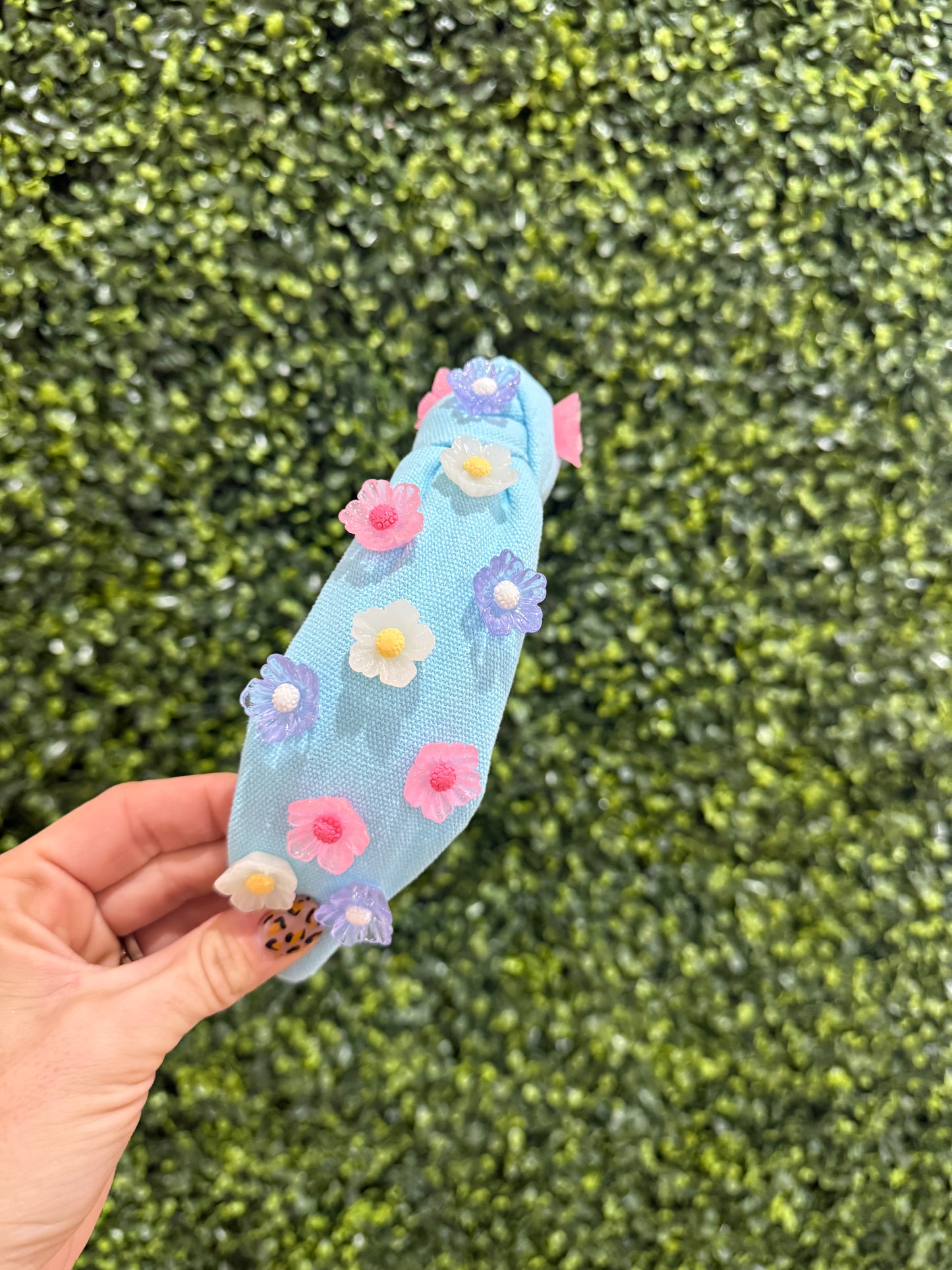 Aqua Flower Embellished Headband