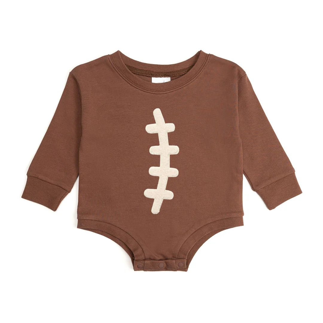 Football Lace Patch Romper