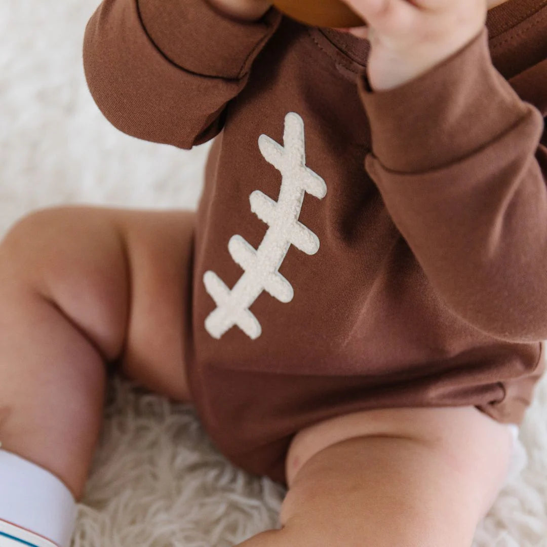 Football Lace Patch Romper