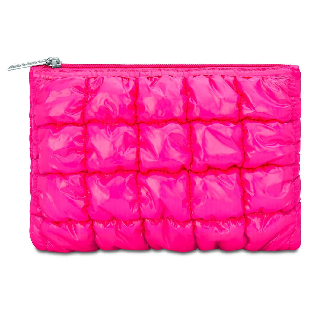 Shiny Puffer Pouch | Hot Pink