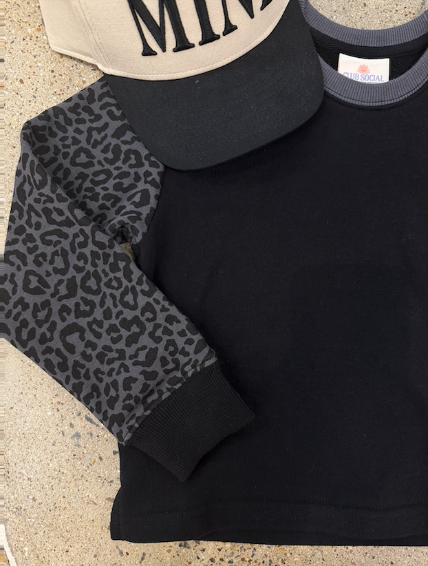Day Off Crewneck | Midnight Cheetah