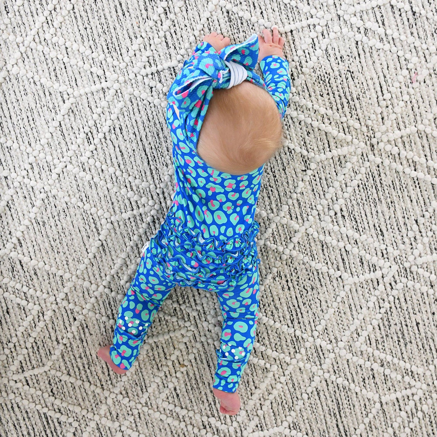 Miley Leopard Ruffle Zip Bamboo Baby Sleepies
