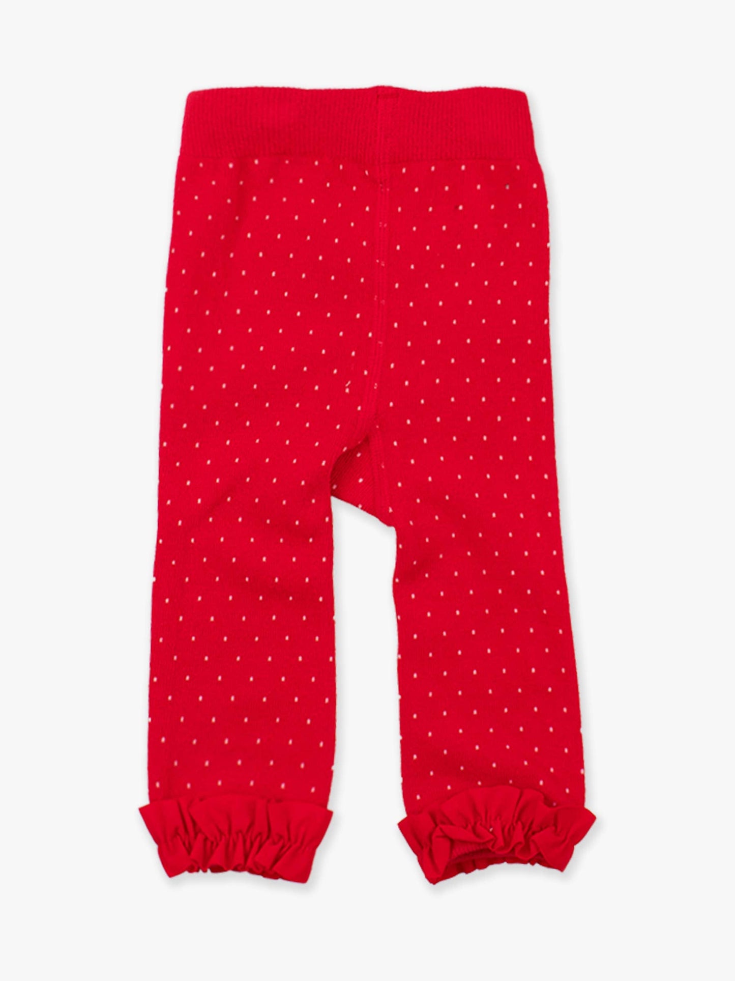 Tiny Red & Pink Patterned Footless Ruffle Tights