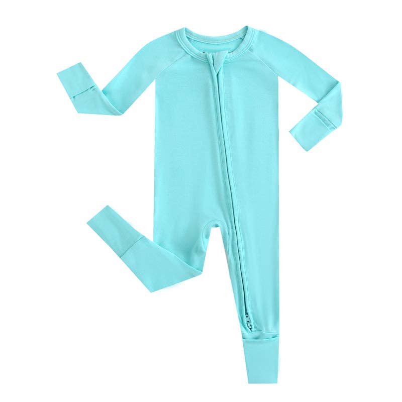 Turquoise Zippered Romper NICU Friendly