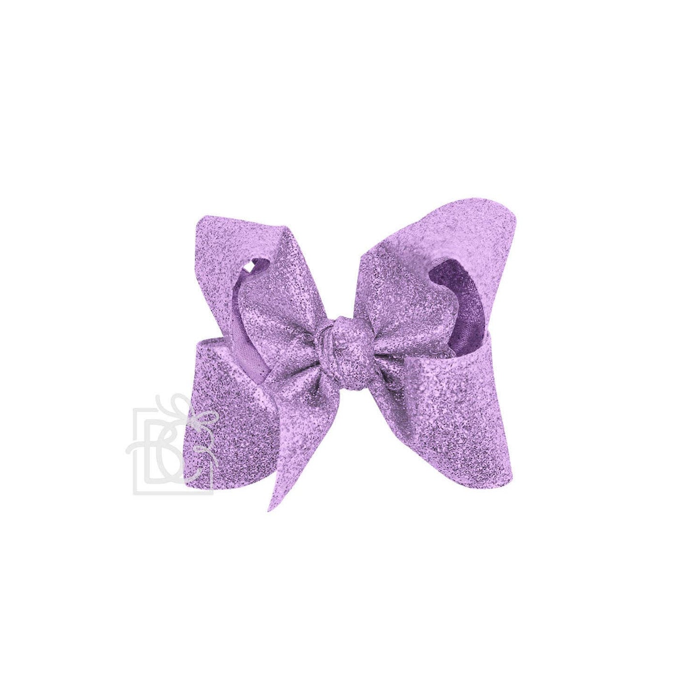 GLITTER METALLIC BOW ON CLIP: 6.5" Jumbo - 2.5" Ribbon on Lg. Alligator Clip / ROYAL BLUE
