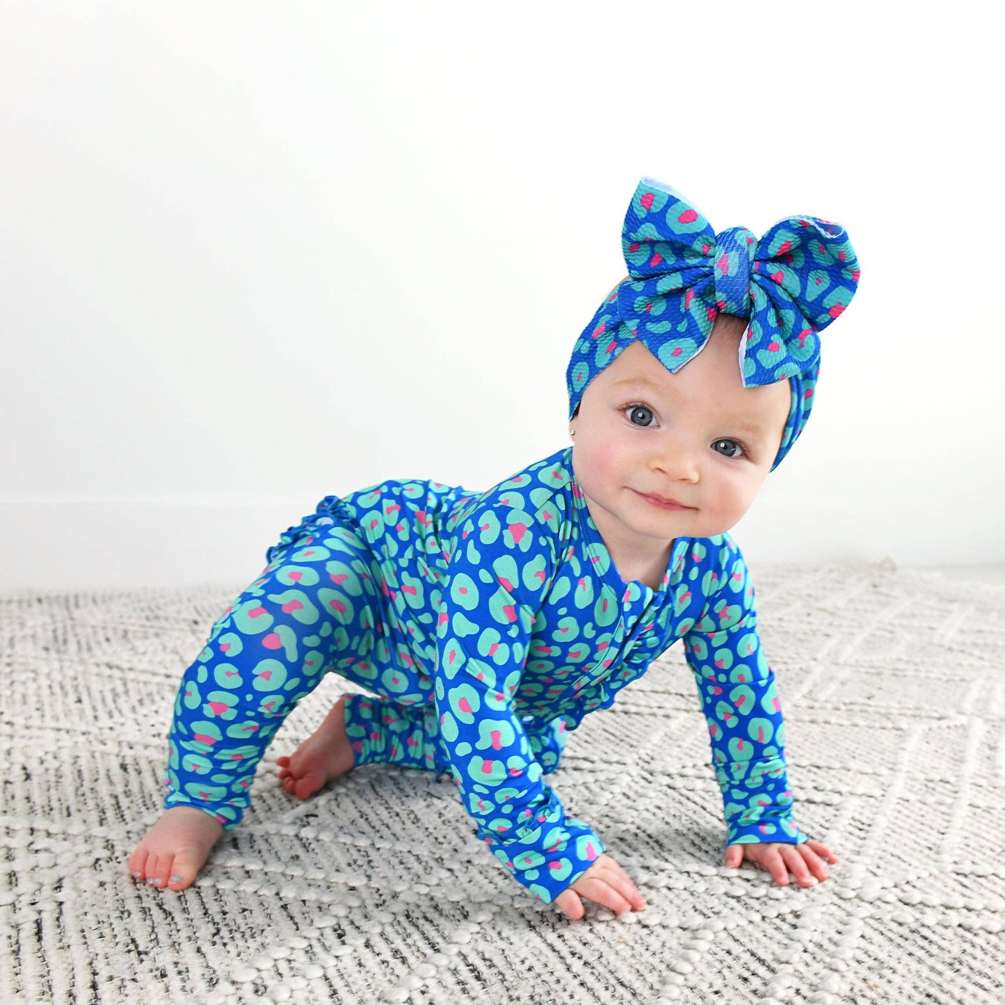 Miley Leopard Ruffle Zip Bamboo Baby Sleepies