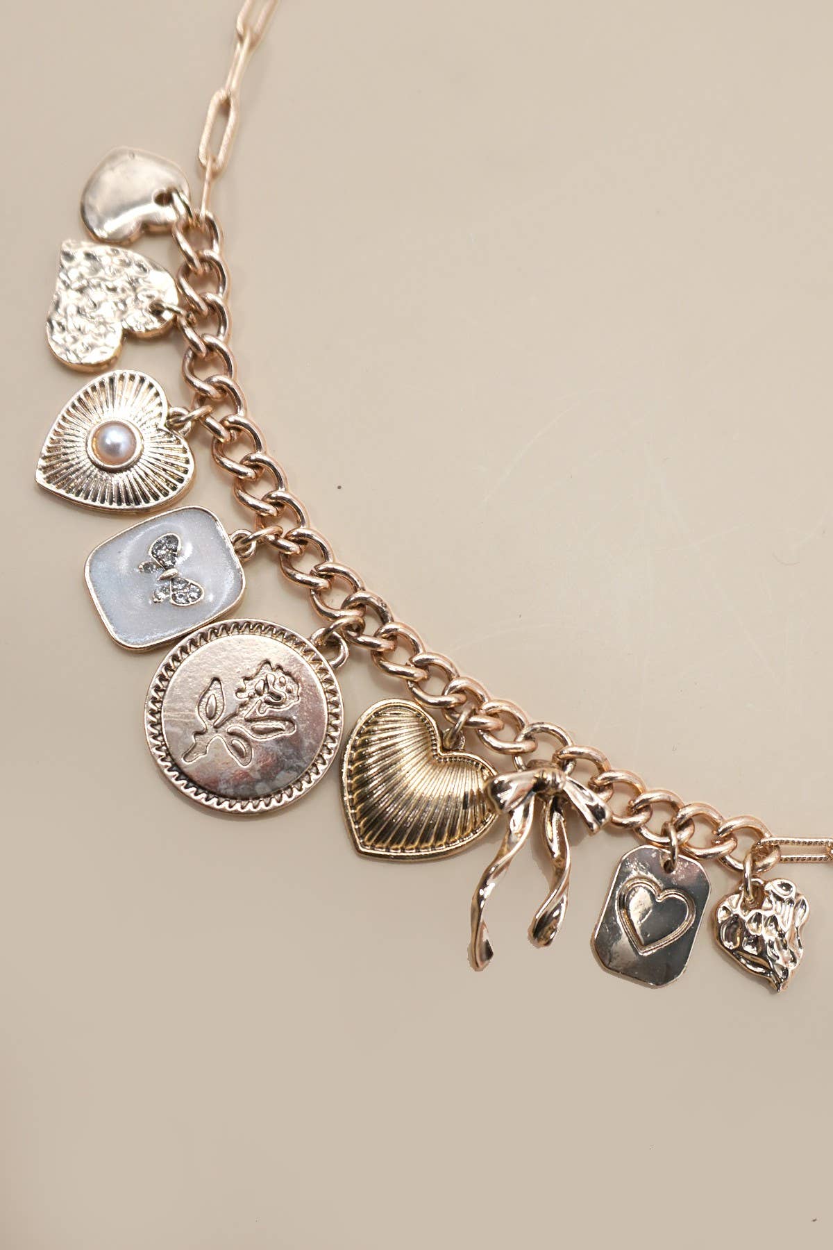 Girly Gold Charm Necklace