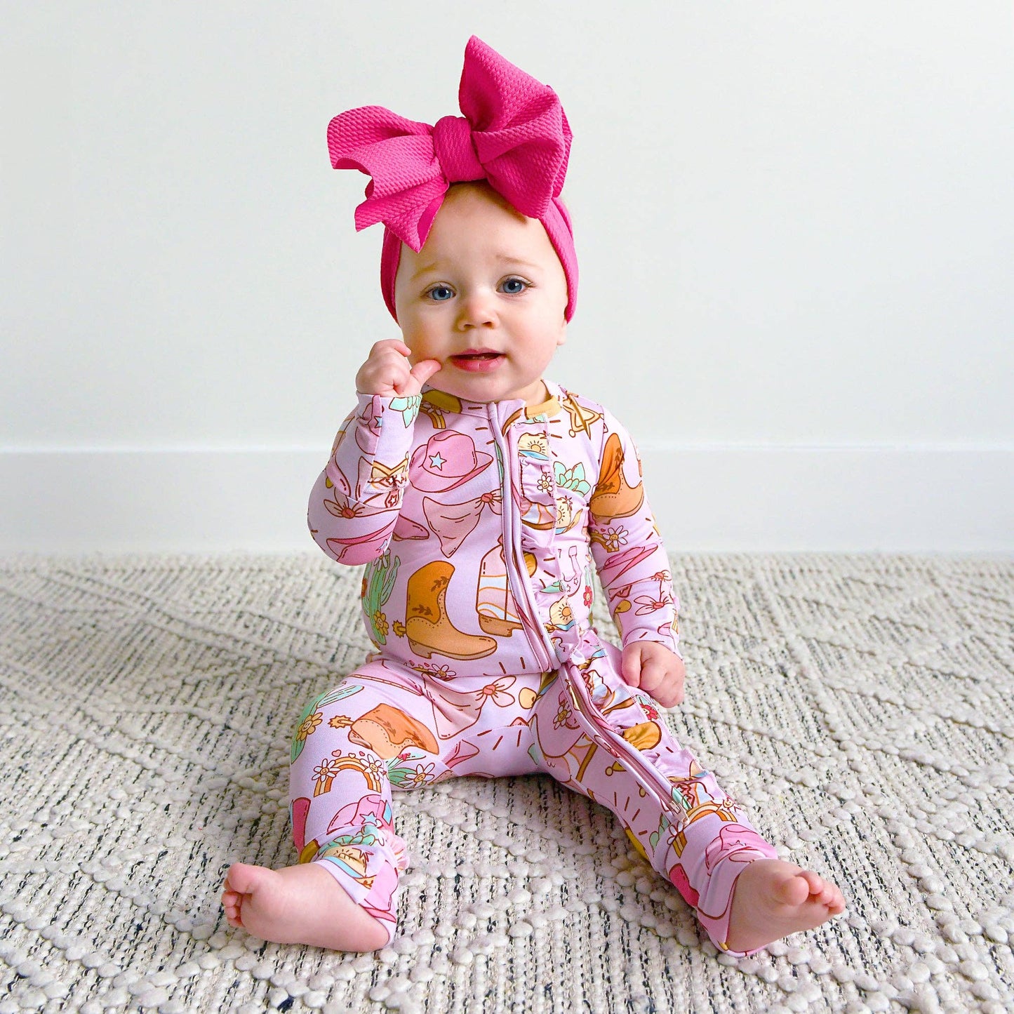 Lainey Ruffle Zip Bamboo Baby Sleepies