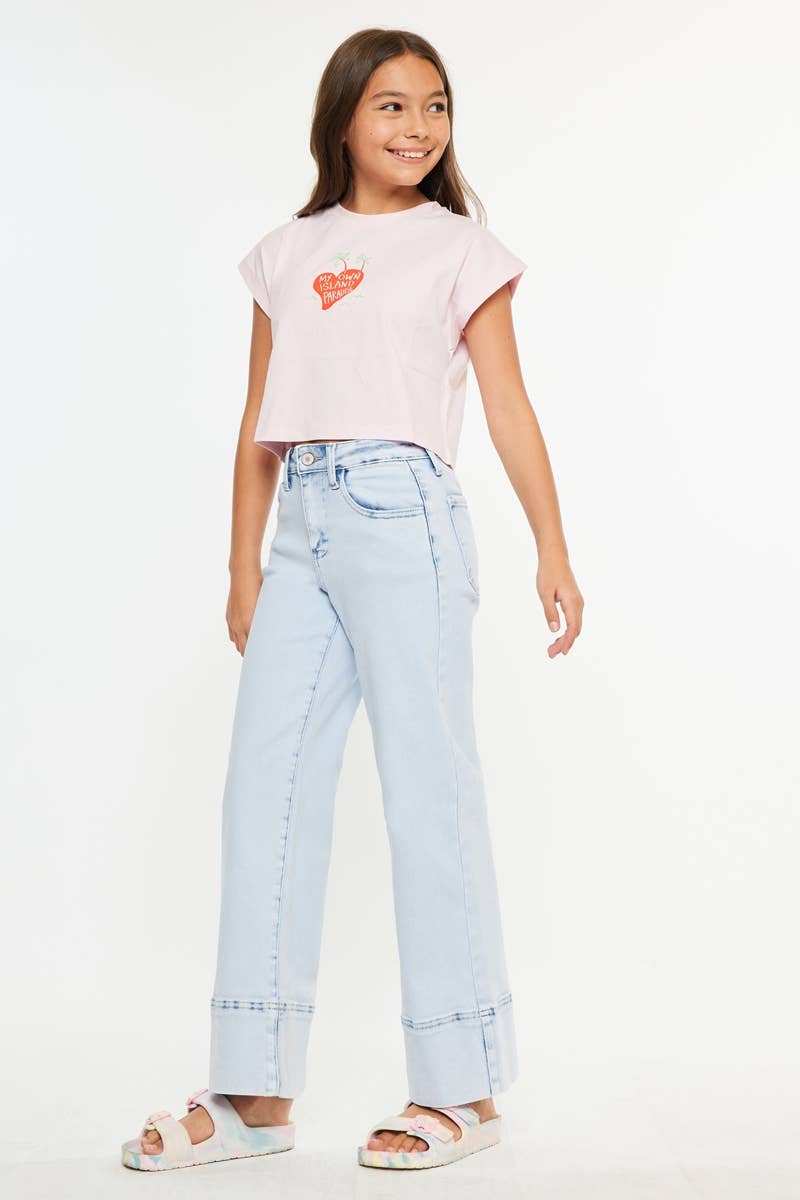 High Rise Crop Wide Leg Jeans