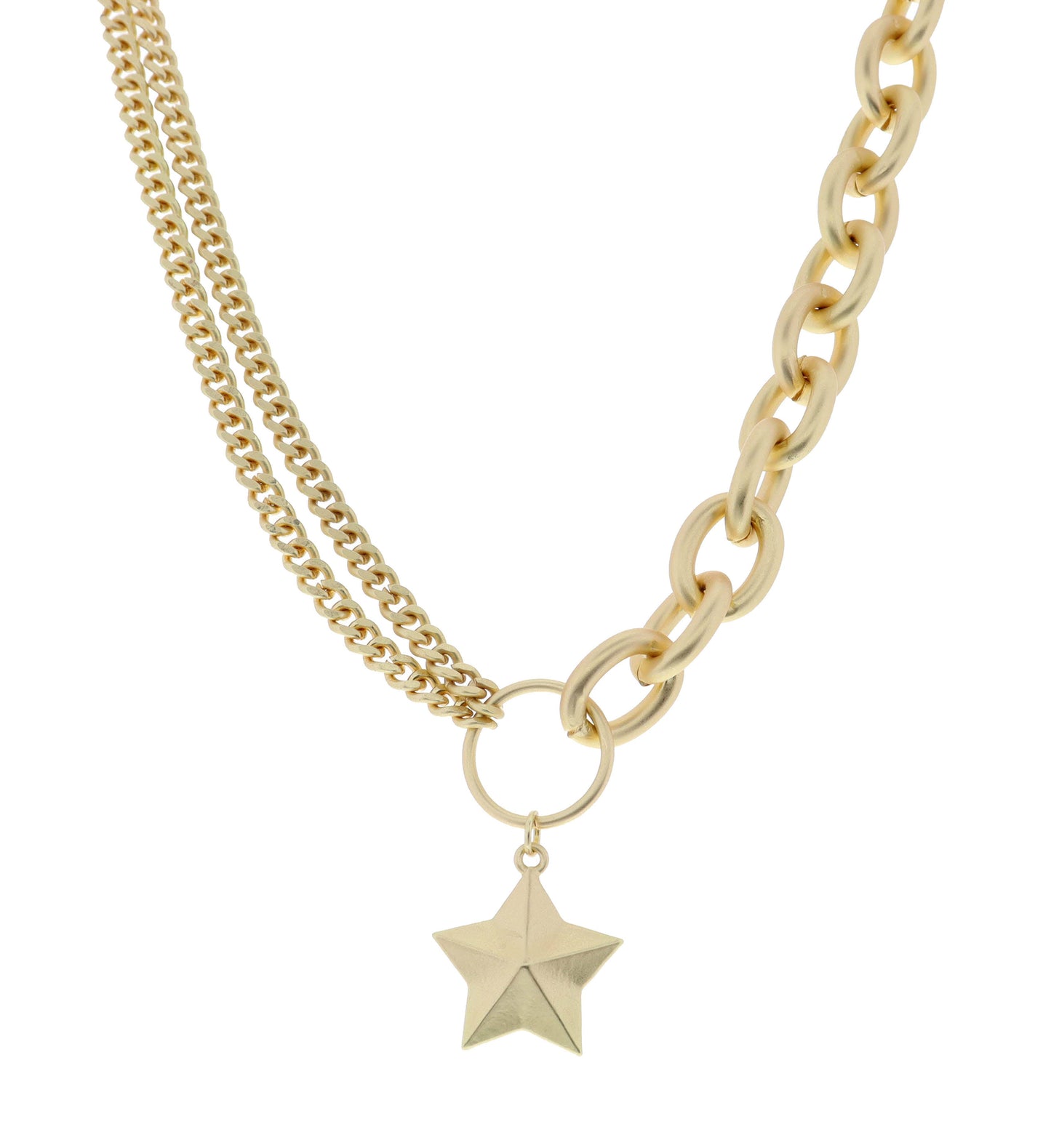 16" Matte Star Necklace, 3" Ext.