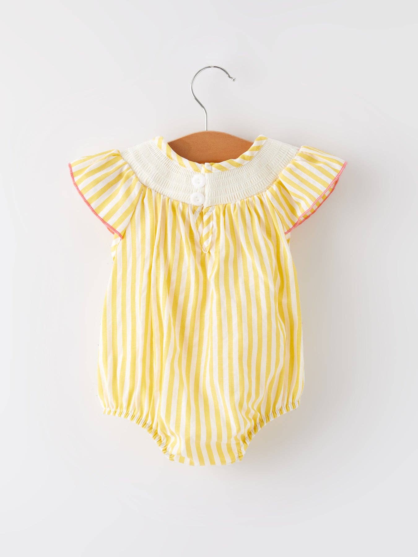 Spring Chick Floral Embroidered Smocking Romper