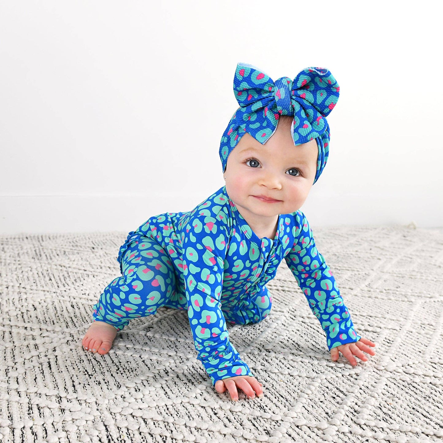 Miley Leopard Ruffle Zip Bamboo Baby Sleepies