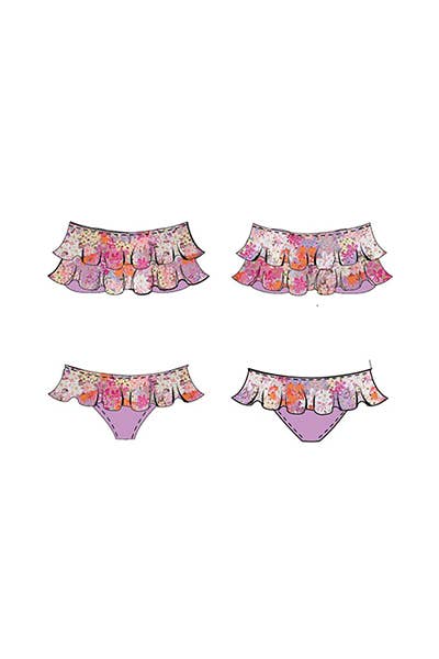 Floral Ruffle Bikini Swim Set