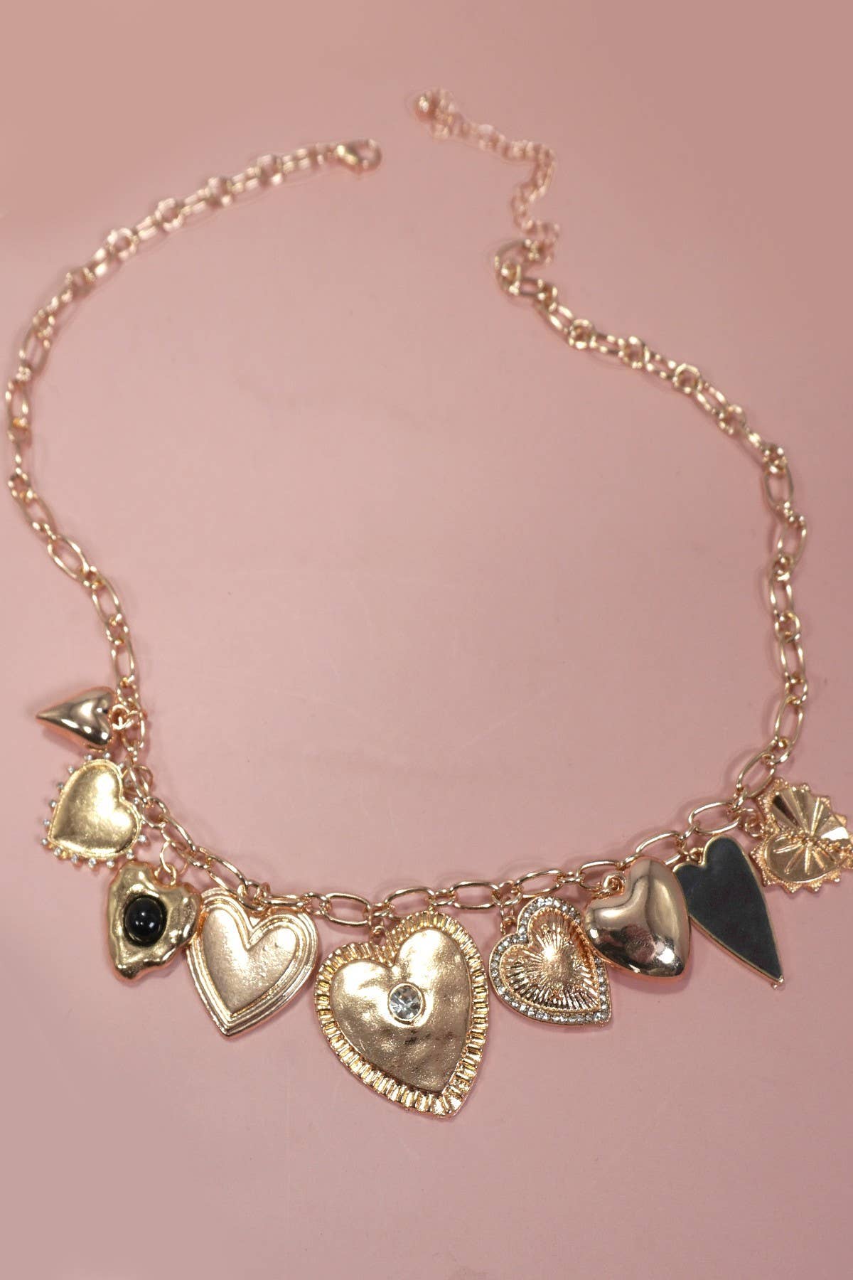 All The Hearts Gold Charm Necklace