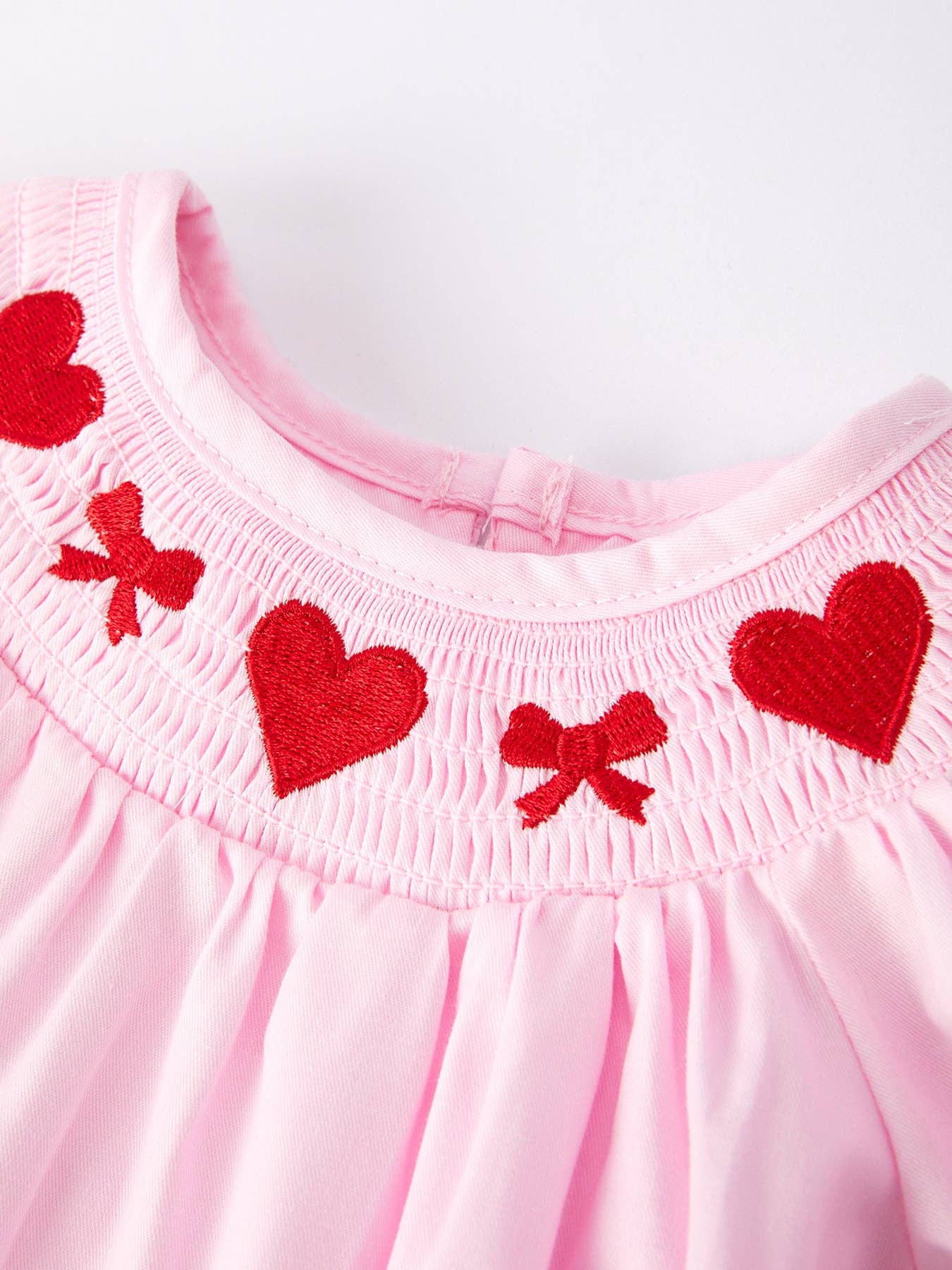Pink Smocking Embroidery Long Sleeve Girls Romper: 12M