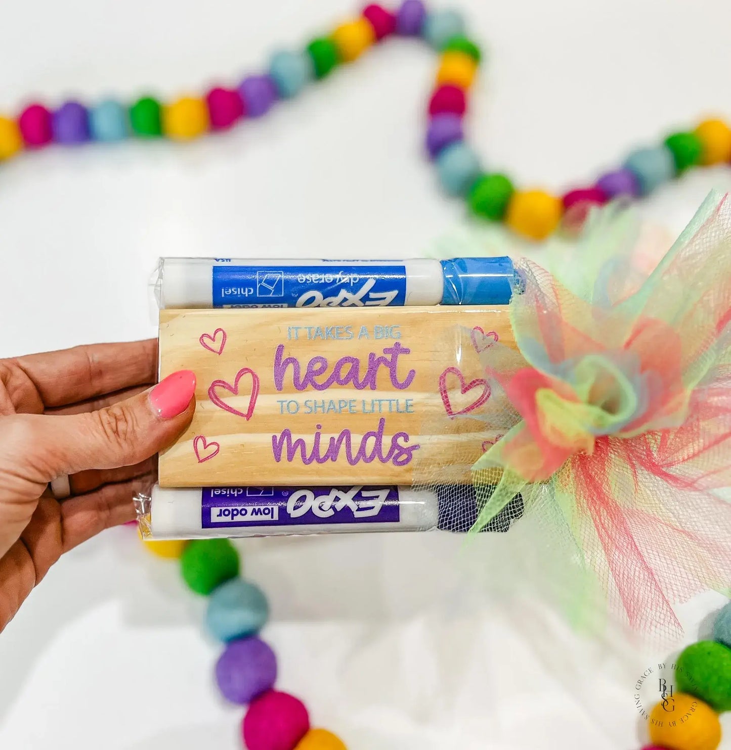 It Takes A Big Heart To Shape Little Minds Eraser + 4 Expo Markers