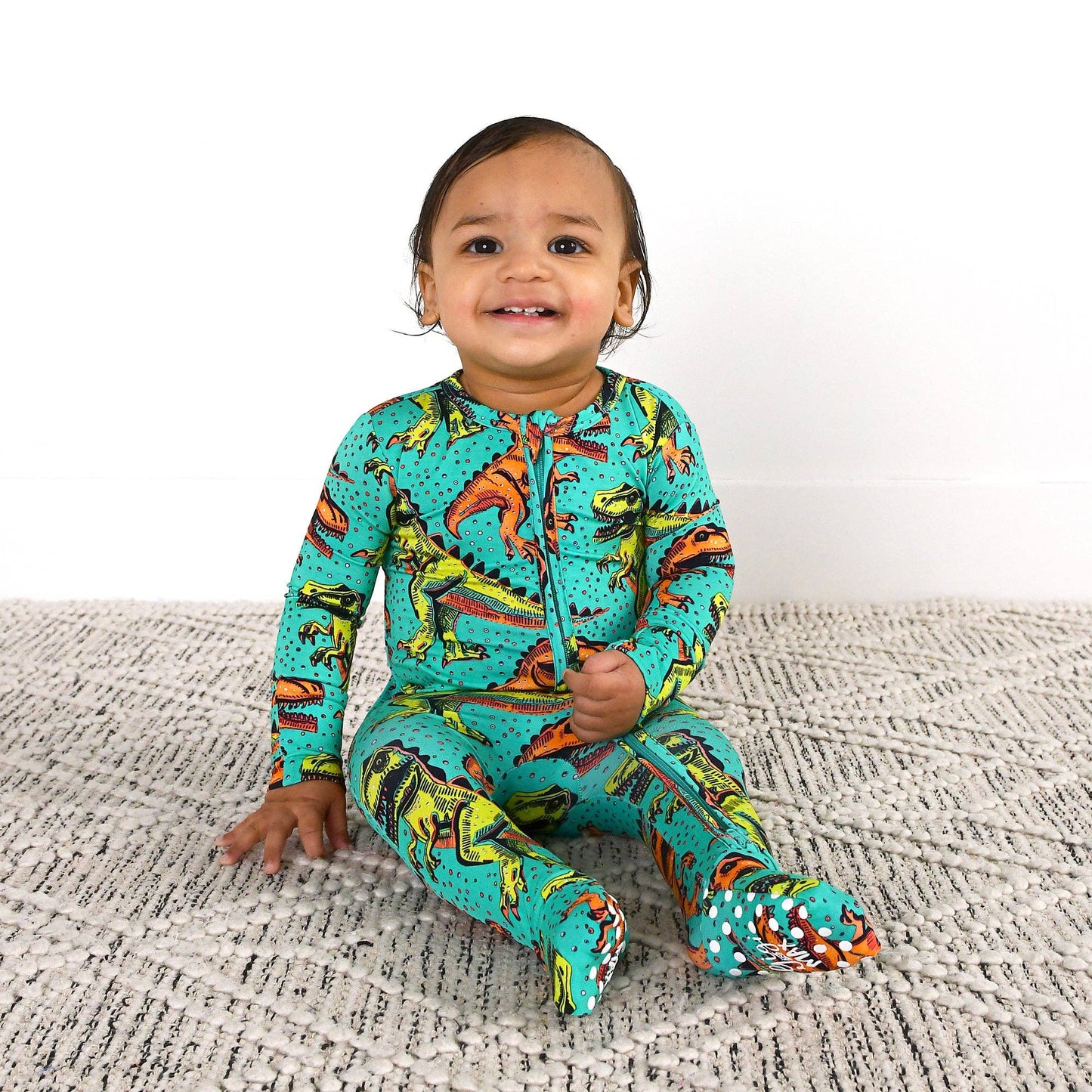 Drew Dino Bamboo Sleepies Two Way Zip