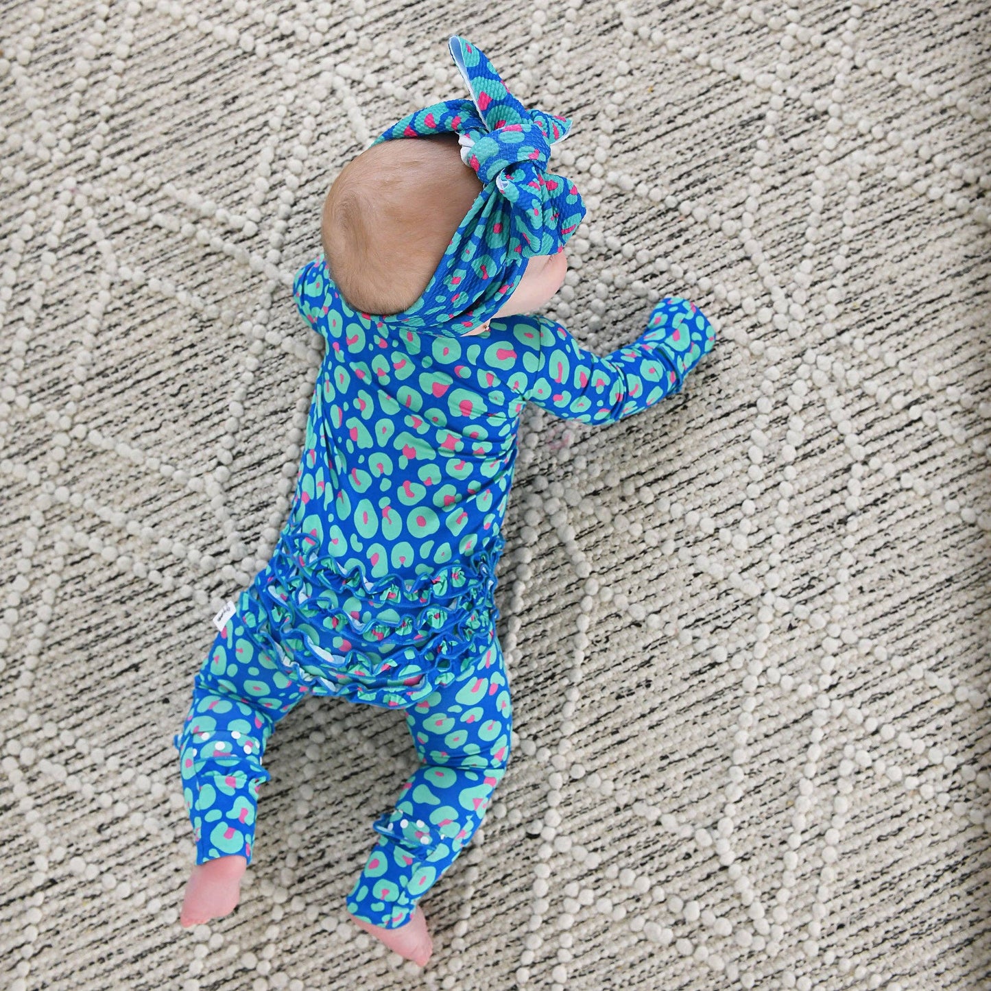 Miley Leopard Ruffle Zip Bamboo Baby Sleepies