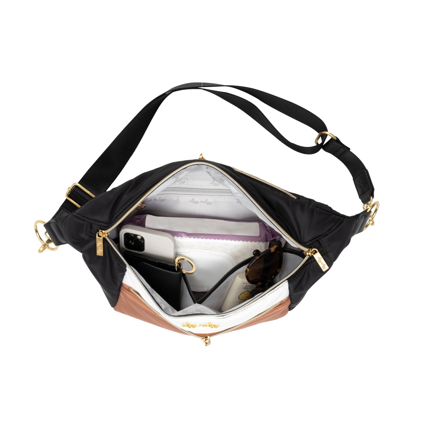 Ritzy Pack Fanny Pack & Crossbody Diaper Bag: Black