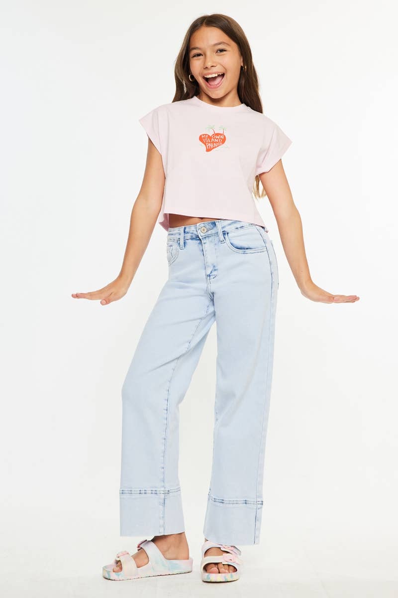 High Rise Crop Wide Leg Jeans
