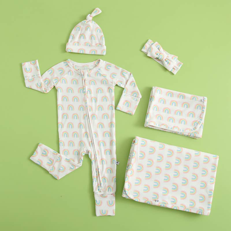 Forever Rainbow Zippered Romper NICU Friendly