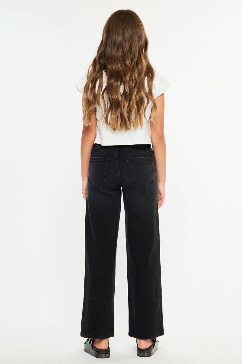 KanCan High Rise Wide Leg Black Denim Jeans