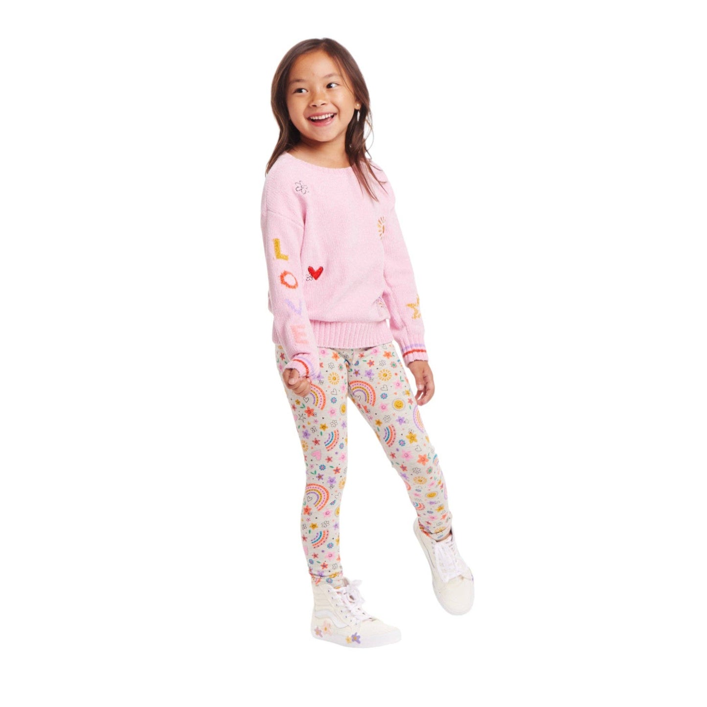 Kids Chenille Sweater & Printed Legging Set