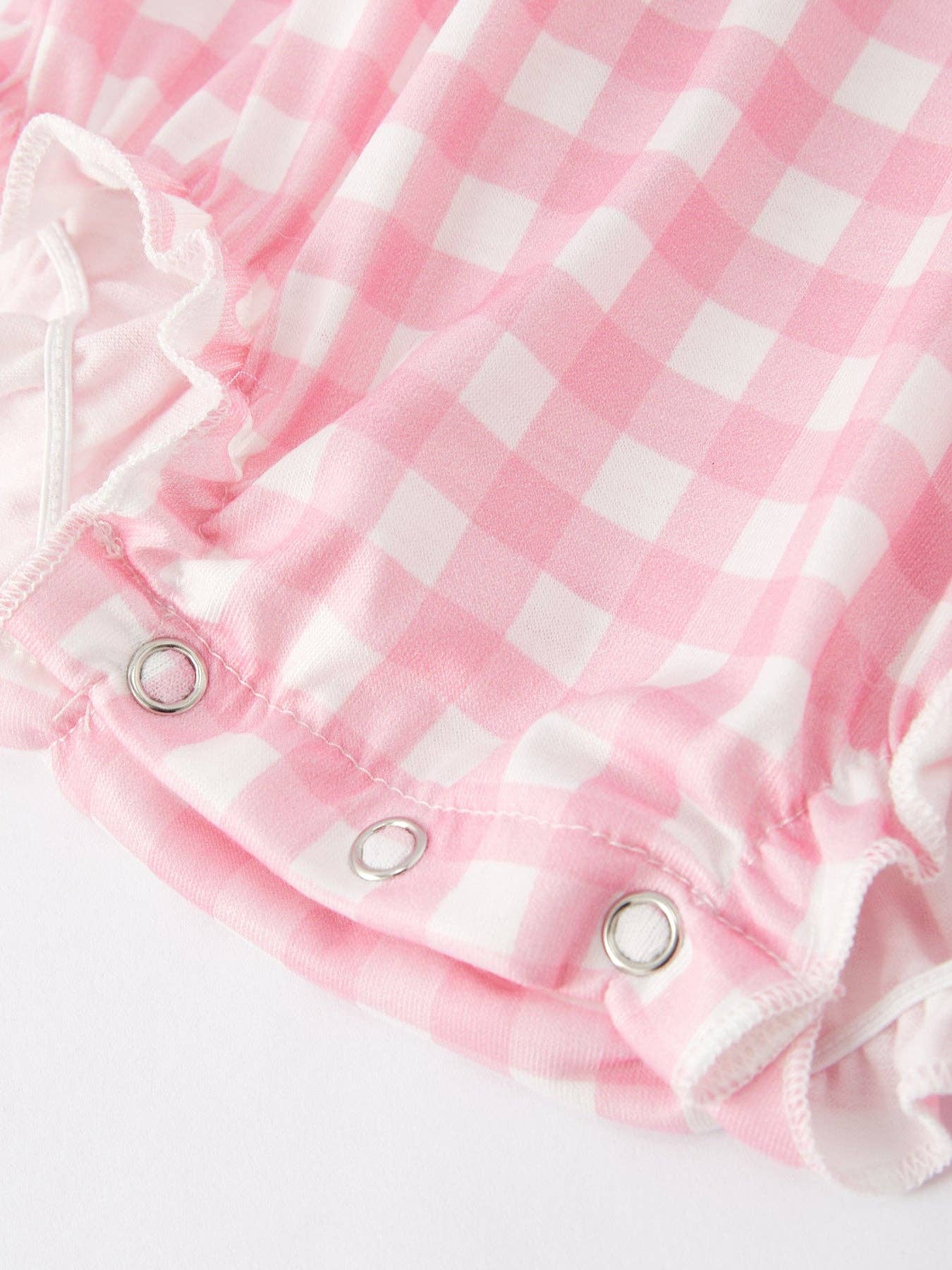 St. Patrick's Day Smocked Embroidered Pink Plaid Romper