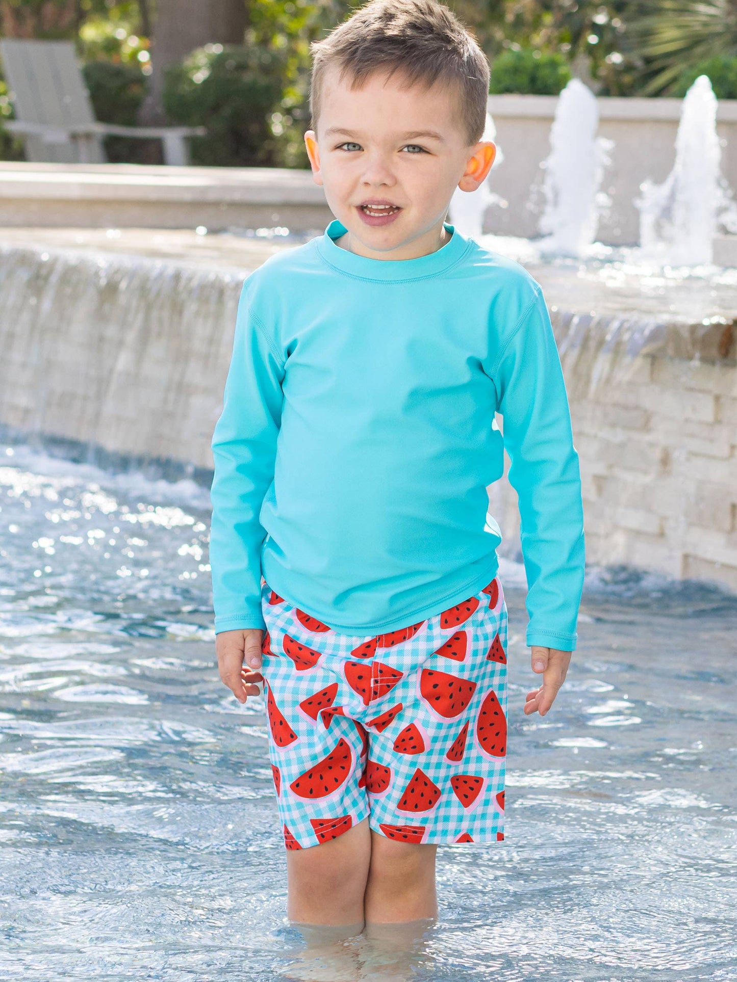 Bright Aqua Long Sleeve Rash Guard