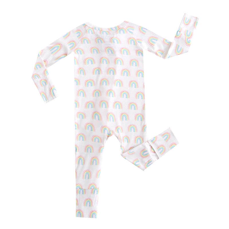 Forever Rainbow Zippered Romper NICU Friendly
