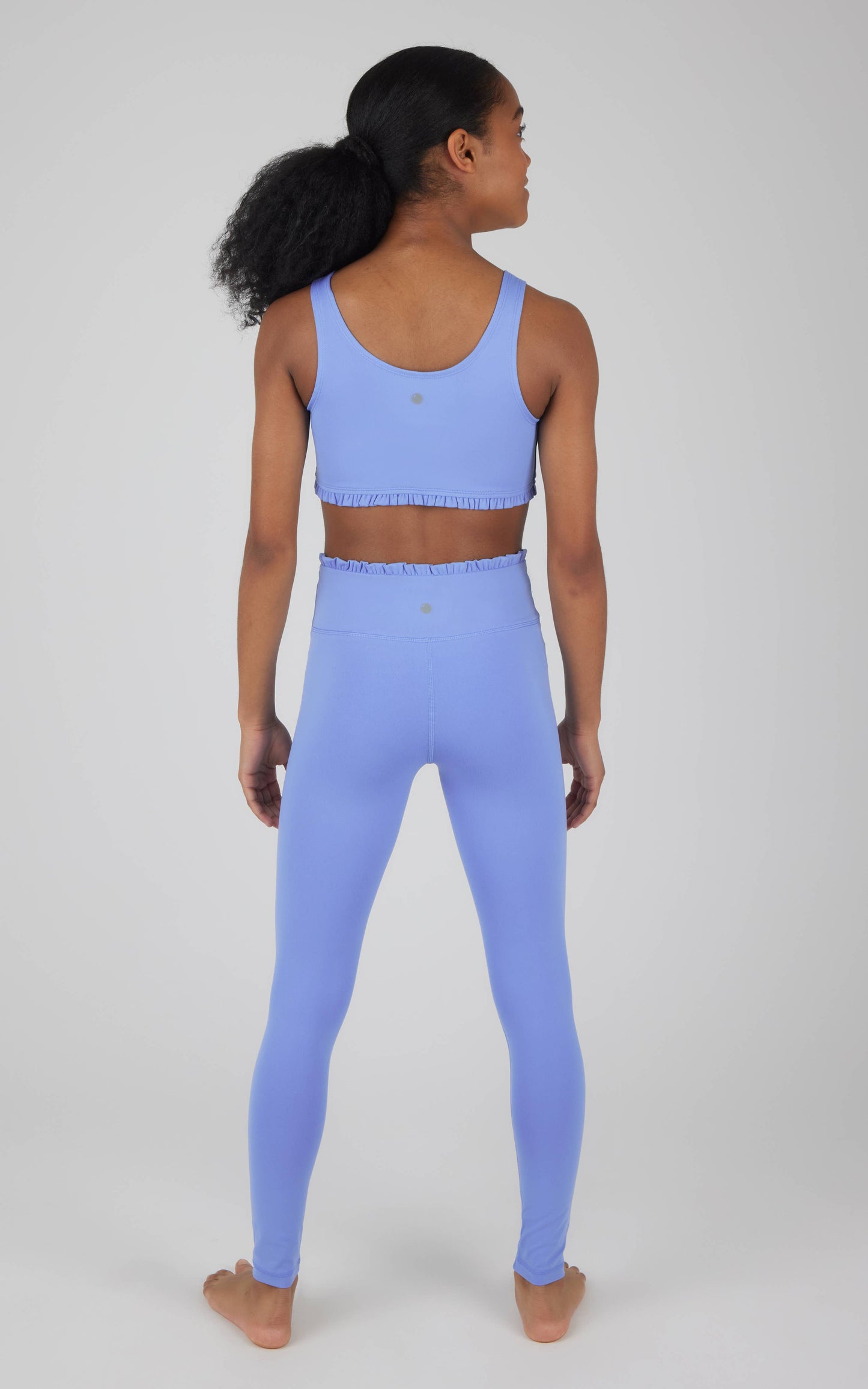 Lux Ruffle Detailed Bra and Leggings Set | Sky Blue