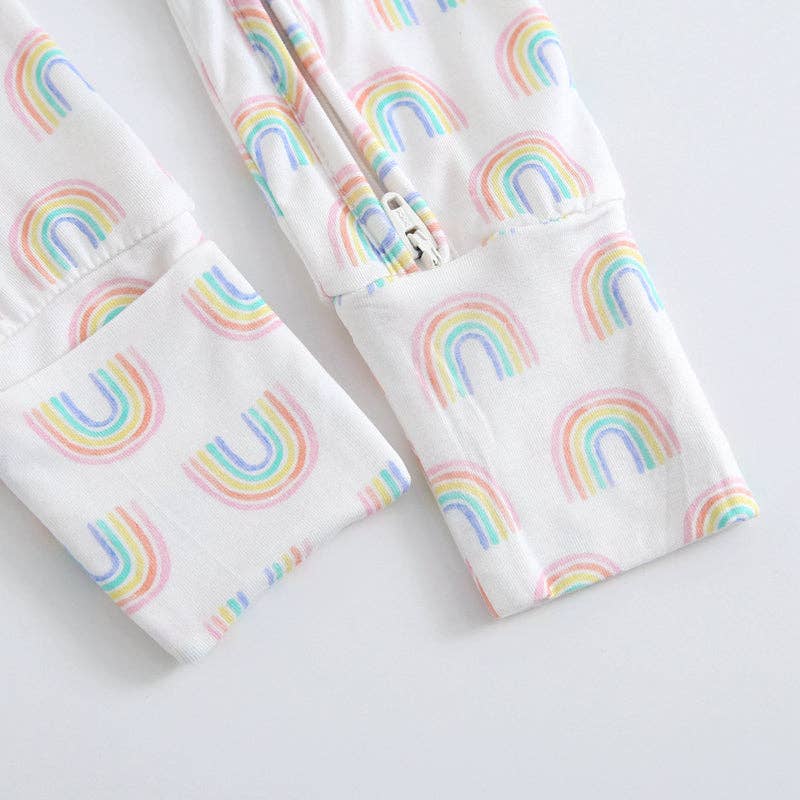 Forever Rainbow Zippered Romper NICU Friendly