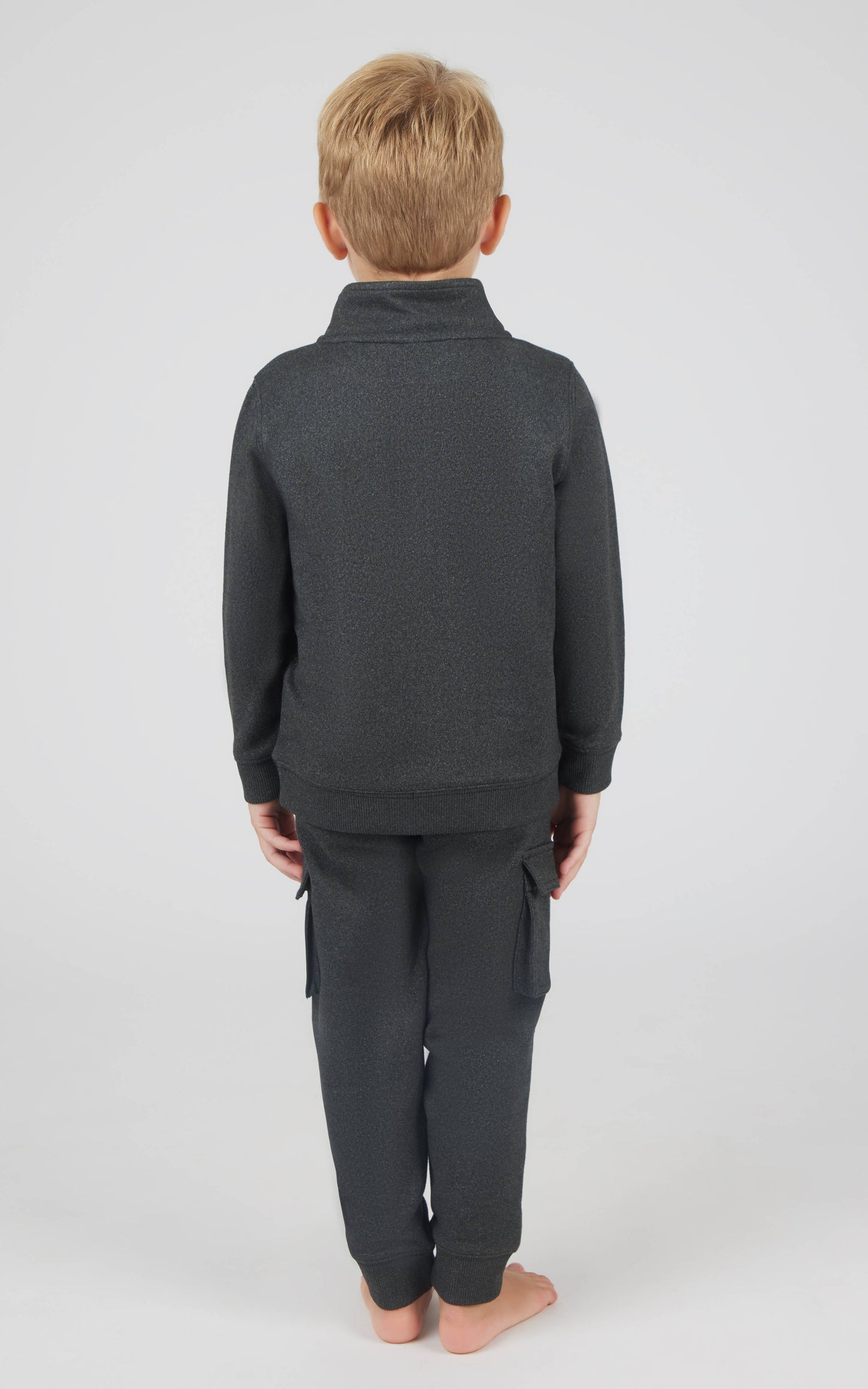 Boys Melange Fleece Half Zip and Jogger | BLACK/SURF THE WEB