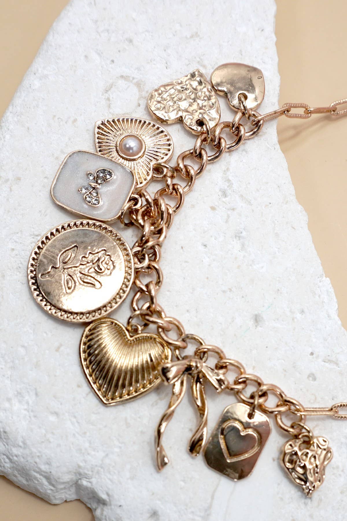 Girly Gold Charm Necklace