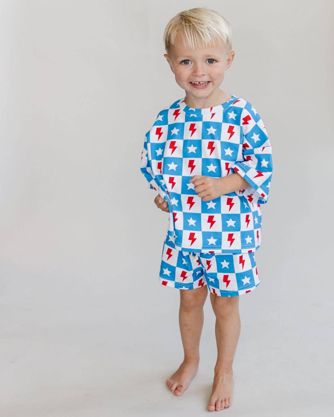 Checks, Stars & Bolts Shortie Set