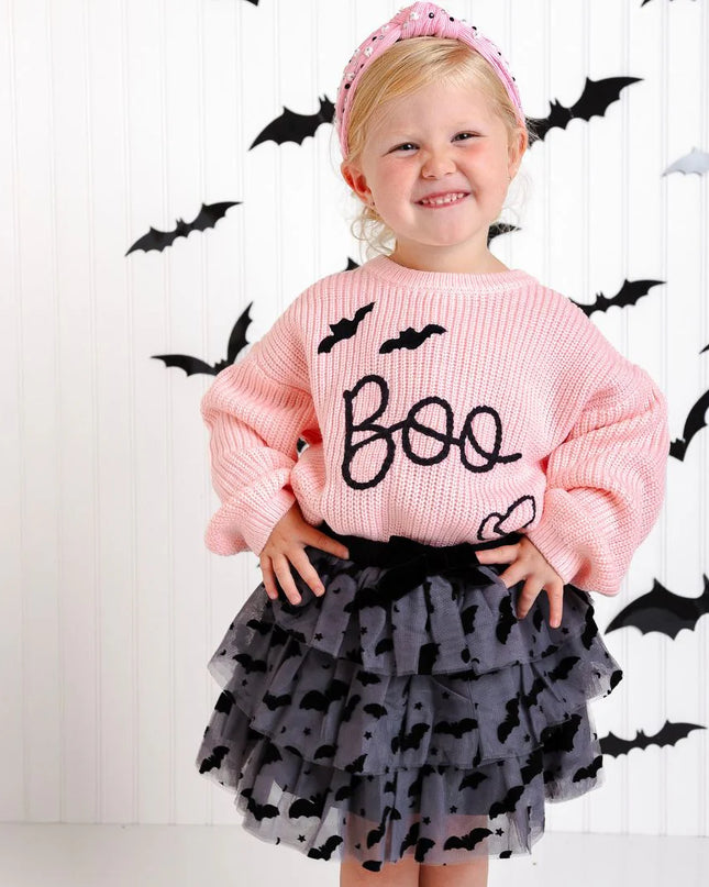Boo Bat Halloween Knit Sweater