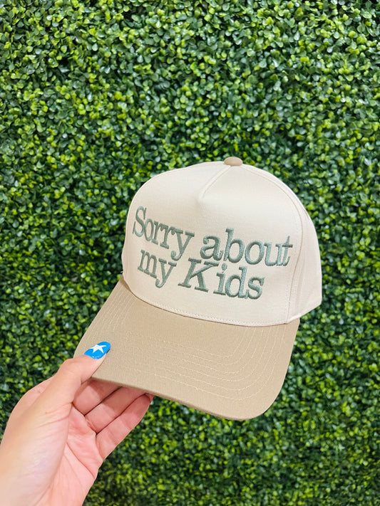 Sorry About my Kids | Trucker Hat (Tan)