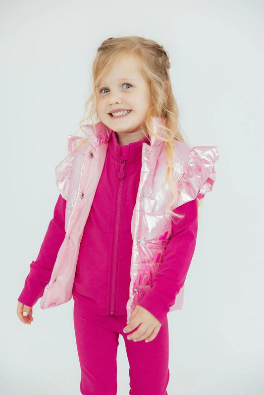 Pink Irridescent Puffer Vest
