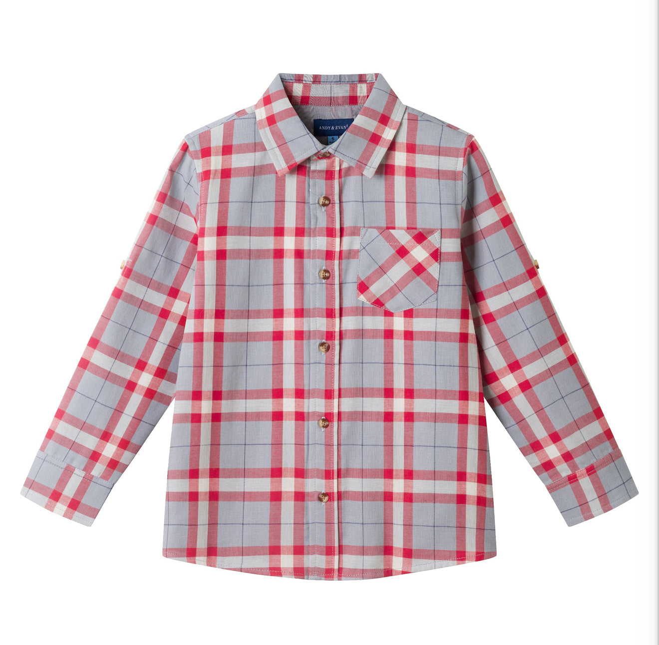 Flannel Button Down | Grey & Red