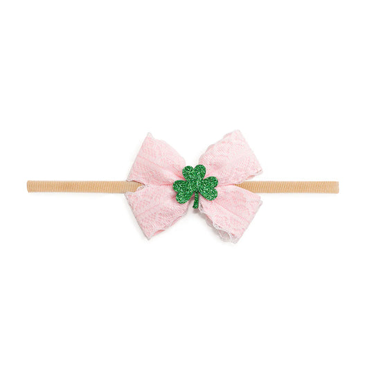 Shamrock Lace St. Patrick’s Day Bow Baby Headband