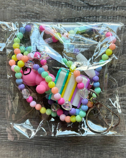 Book Worm Colorful Bead Breakaway Lanyard