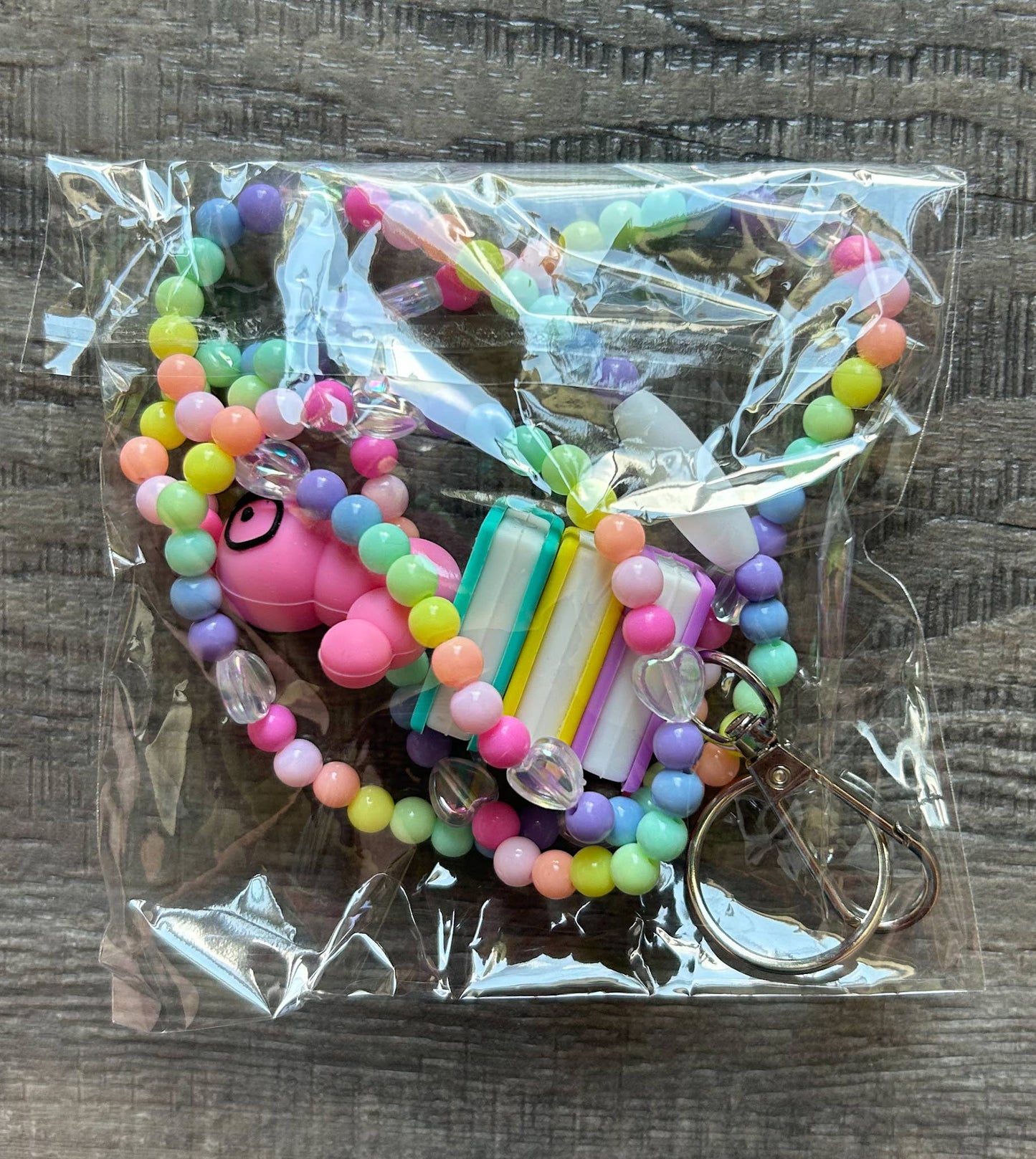 Book Worm Colorful Bead Breakaway Lanyard